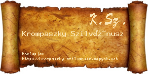 Krompaszky Szilvánusz névjegykártya